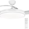 Ventilador de Techo con Luz LED y Mando a Distancia, 3 Aspas Retractiles
