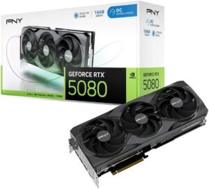 PNY GeForce RTX 5080 16GB OC Triple Fan - Tarjeta Grafica DLSS 4
