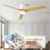 Ateroll Ventilador de Techo con Luz Silencioso 52", Mando a Distancia