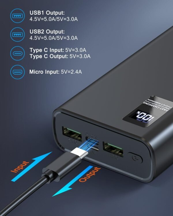 61NTCSVv5L._AC_SL1500_ Power Bank 24000mAh Carga Rapida 22.5W USB-C