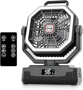Sireck – Ventilador de Camping 10″ 40000mAh con Mando