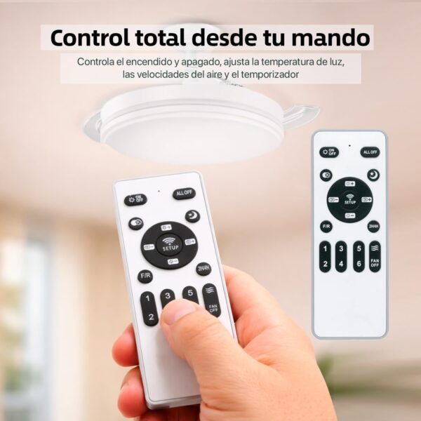 Ventilador de Techo con Luz LED y Mando a Distancia, 3 Aspas Retractiles