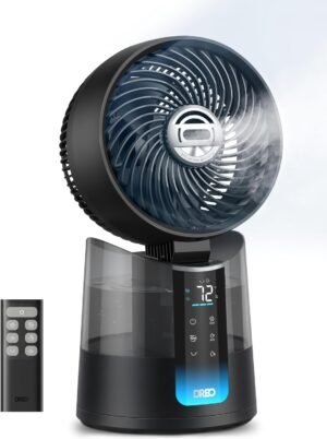 DREO TurboCool 516 - Ventilador de Nebulizacion Omnidireccional Ultra-Delgado