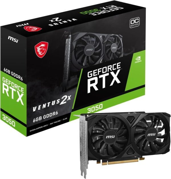 MSI GeForce RTX 3050 Ventus 2X E 6G OC - Tarjeta Grafica GDDR6