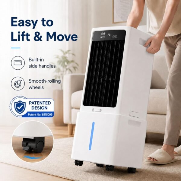 Climatizador Evaporativo Portatil 12L, Silencioso, 3 Velocidades
