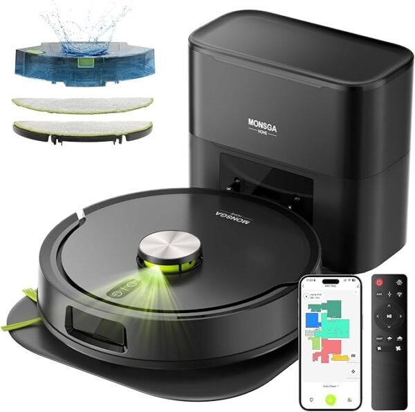 719NAkDn6AL._AC_SX679_ MONSGA – Robot Aspirador y Friegasuelos 8000Pa, Autovaciado 4L