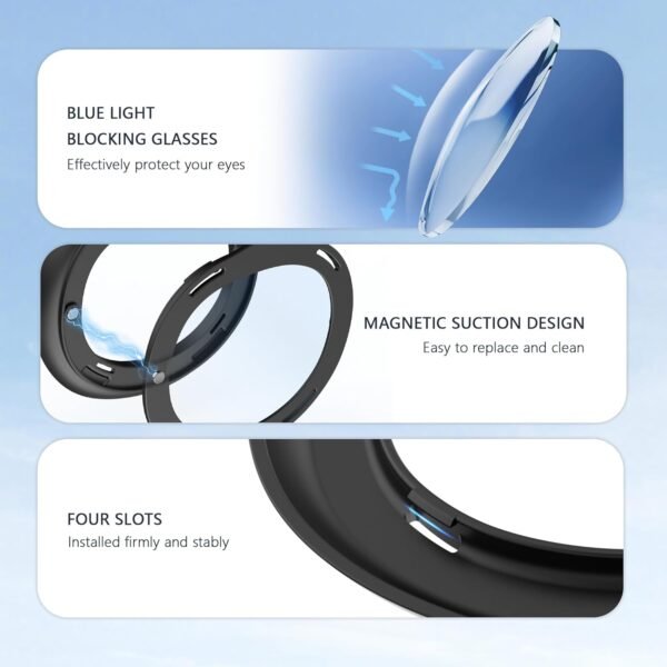 Kit de Lentes Anti-Luz Azul para Meta Quest 3 con Pano Antivaho