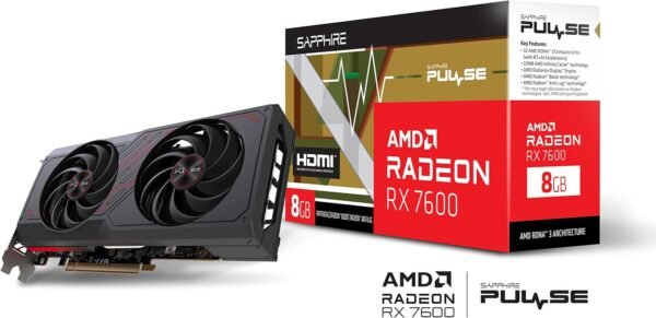71JXS34xpjL._AC_SL1500_ Sapphire Pulse AMD Radeon RX 7600 8GB GDDR6 - Tarjeta Grafica