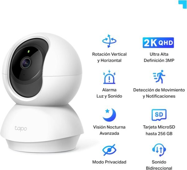 Tapo C210 (Pack de 2) - Camara IP WiFi 360 grados 2K con Vision Nocturna
