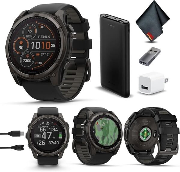 Garmin fēnix 8 51mm Solar Sapphire – Titanio Gris Carbón