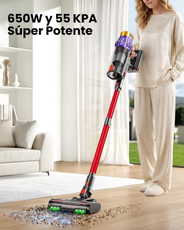 71PxLX7FRwL._AC_SL1500_.jpg AIBIRTH Aspiradora sin Cable 55kPa 650W, Autonoma con Base de Carga