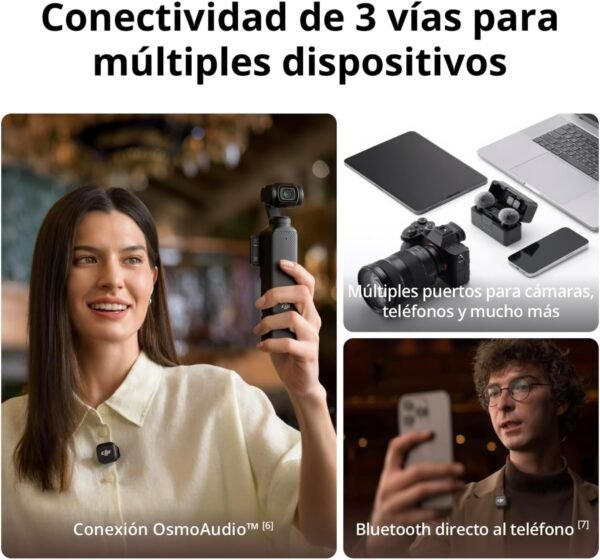 DJI Mic 3 (4 TX + 1 RX + Estuche de Carga) - Microfonos Inalambricos para Grupo
