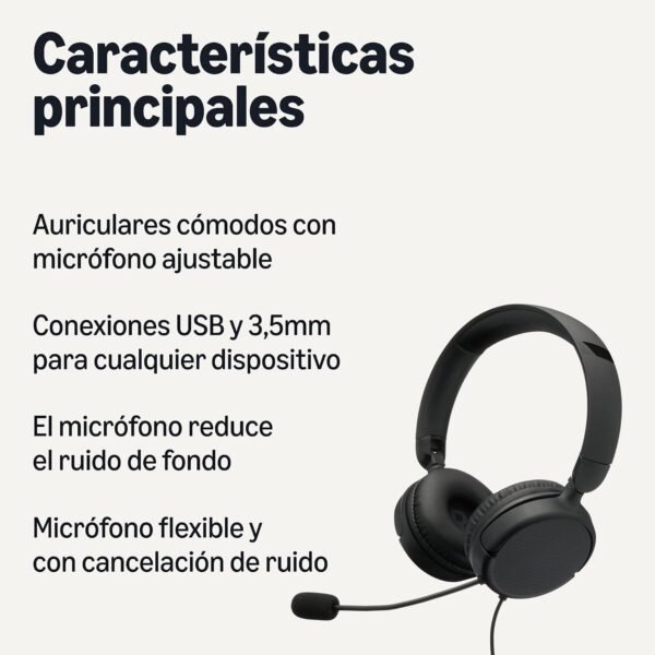 71X59tCbvPL._AC_SL1500_ Amazon Basics Auriculares con Cable y Microfono Ajustable - Negro