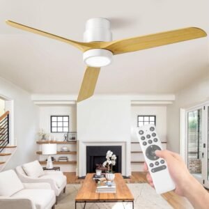 Ateroll Ventilador de Techo con Luz Silencioso 52", Mando a Distancia