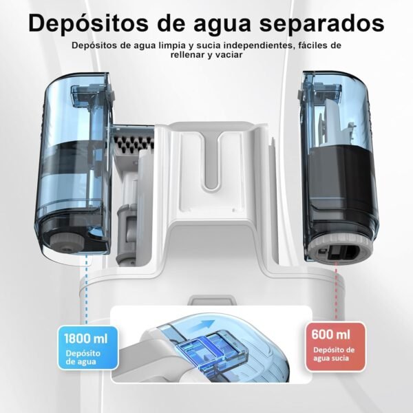 71aTaa76dtL._AC_SL1500_ Rivenara Limpiador de Tapiceria con Agua 450W, Doble Deposito