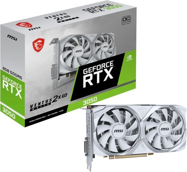 71gV3N6TAUL._AC_SL1500_ MSI GeForce RTX 3050 Ventus 2X XS White 8G OC - Tarjeta Grafica
