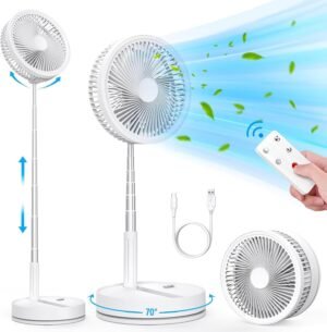 Ventilador Portatil Plegable con Bateria 8000mAh USB-C y Mando a Distancia
