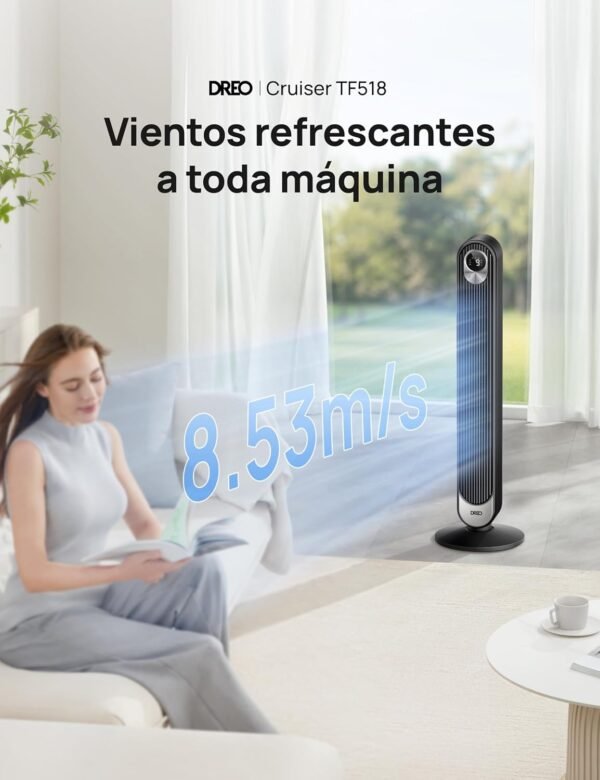 71okTU43HTL._AC_SL1500_.jpg Dreo Cruiser Pro T1 - Ventilador de Torre sin Aspas 106cm, 9 Velocidades, 28dB