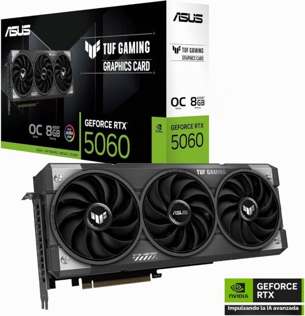 71qVYMJ2xjL._AC_SL1500_ ASUS TUF Gaming GeForce RTX 5060 8GB OC Edition - Tarjeta Grafica Militar