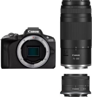 Canon EOS R50 + Objetivos 18-45mm y 75-300mm - Camara Mirrorless 4K