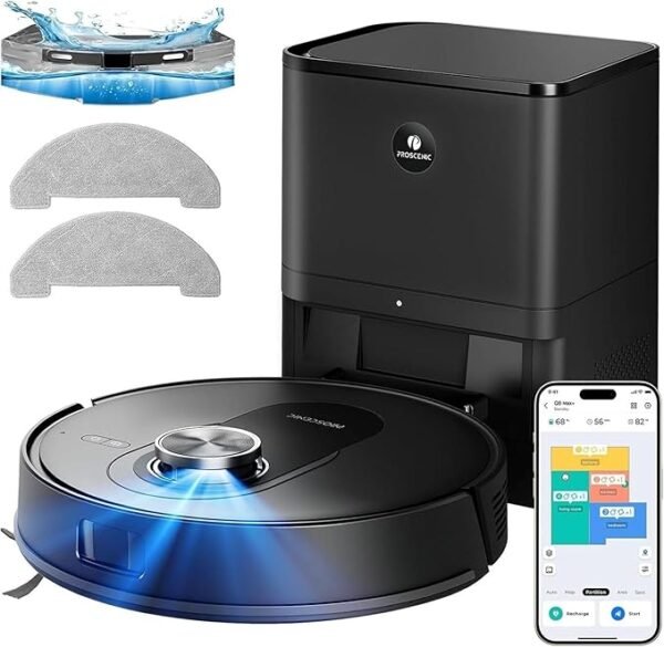 Proscenic Q8 MAX – Robot Aspirador y Friegasuelos 8000Pa