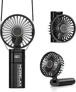 Morelax – Ventilador de Mano Plegable 5200mAh, 6 Velocidades