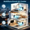 Climatizador Evaporativo Portatil 3 en 1, 12L con Mando y Ruedas