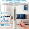 Midea Ventilador de Torre 4 Velocidades, Silencioso 28dB, Aromaterapia