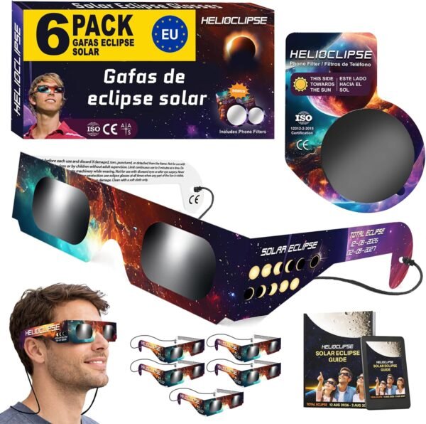 81Tp0UcUseL._AC_SL1500_ Helioclipse - Gafas para Eclipse Solar Homologadas ISO 12312-2