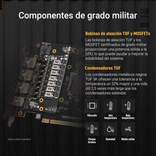 81l0QAYA7LL._AC_SL1500_ ASUS TUF Gaming GeForce RTX 5060 8GB OC Edition - Tarjeta Grafica Militar
