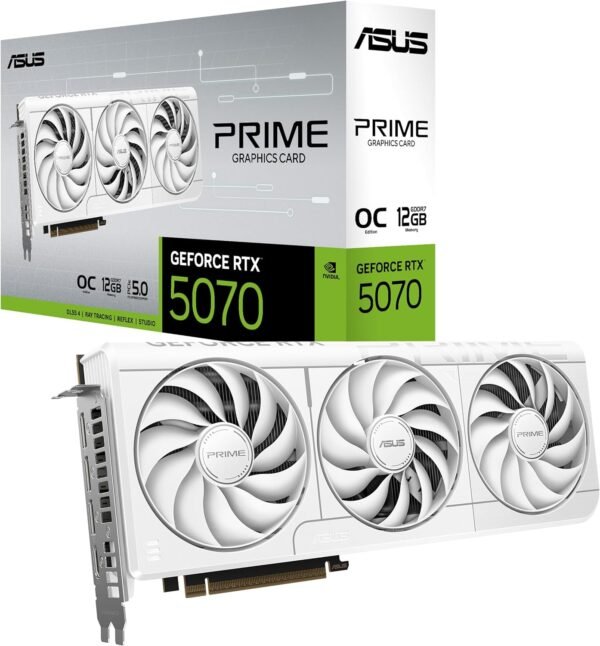 ASUS Prime GeForce RTX 5070 12GB White OC Edition - Tarjeta Grafica GDDR7