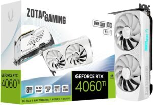 ZOTAC Gaming GeForce RTX 4060 Ti 8GB White Edition - Tarjeta Grafica GDDR6